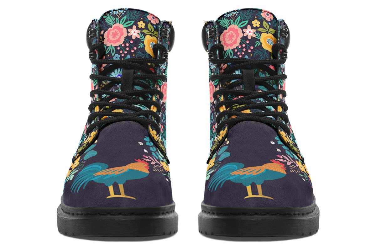 Floral Rooster Classic Vibe Boots