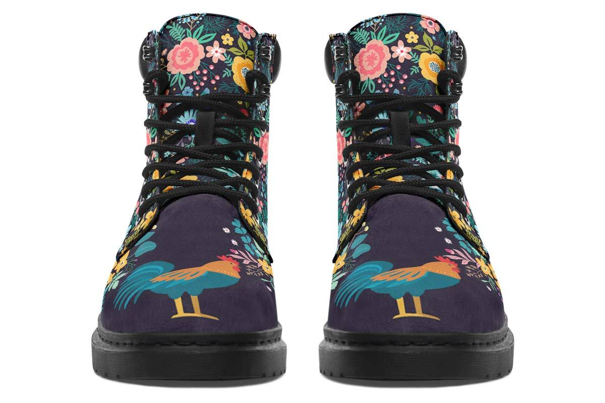 Floral Rooster Classic Vibe Boots