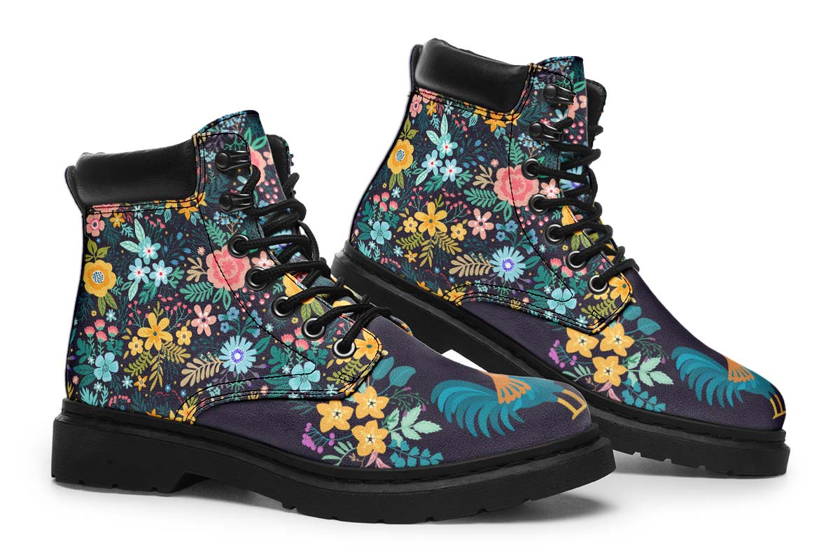 Floral Rooster Classic Vibe Boots