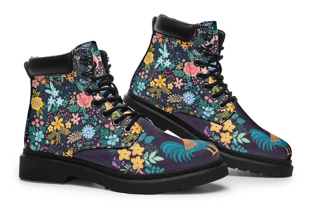 Floral Rooster Classic Vibe Boots