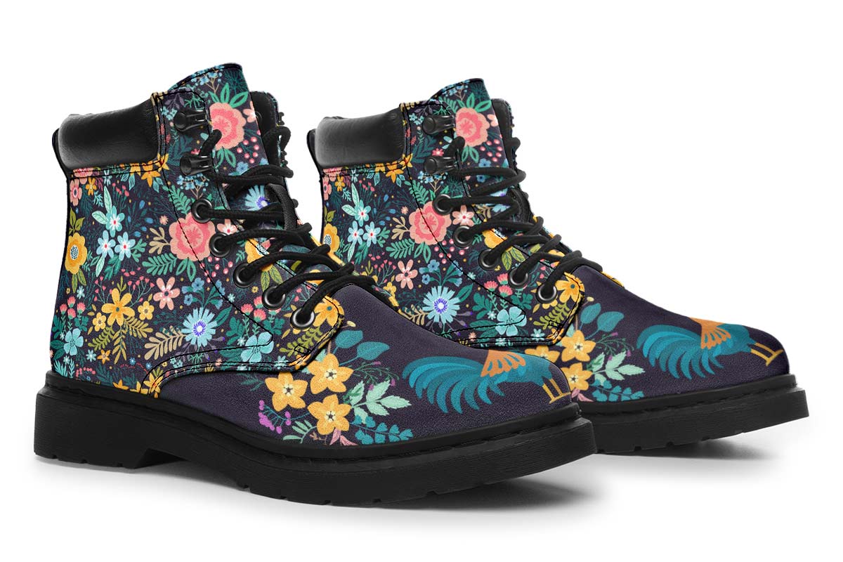 Floral Rooster Classic Vibe Boots