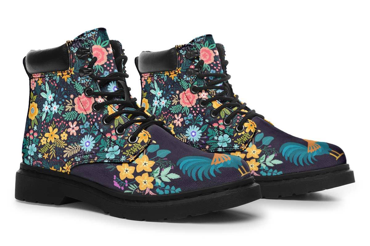 Floral Rooster Classic Vibe Boots