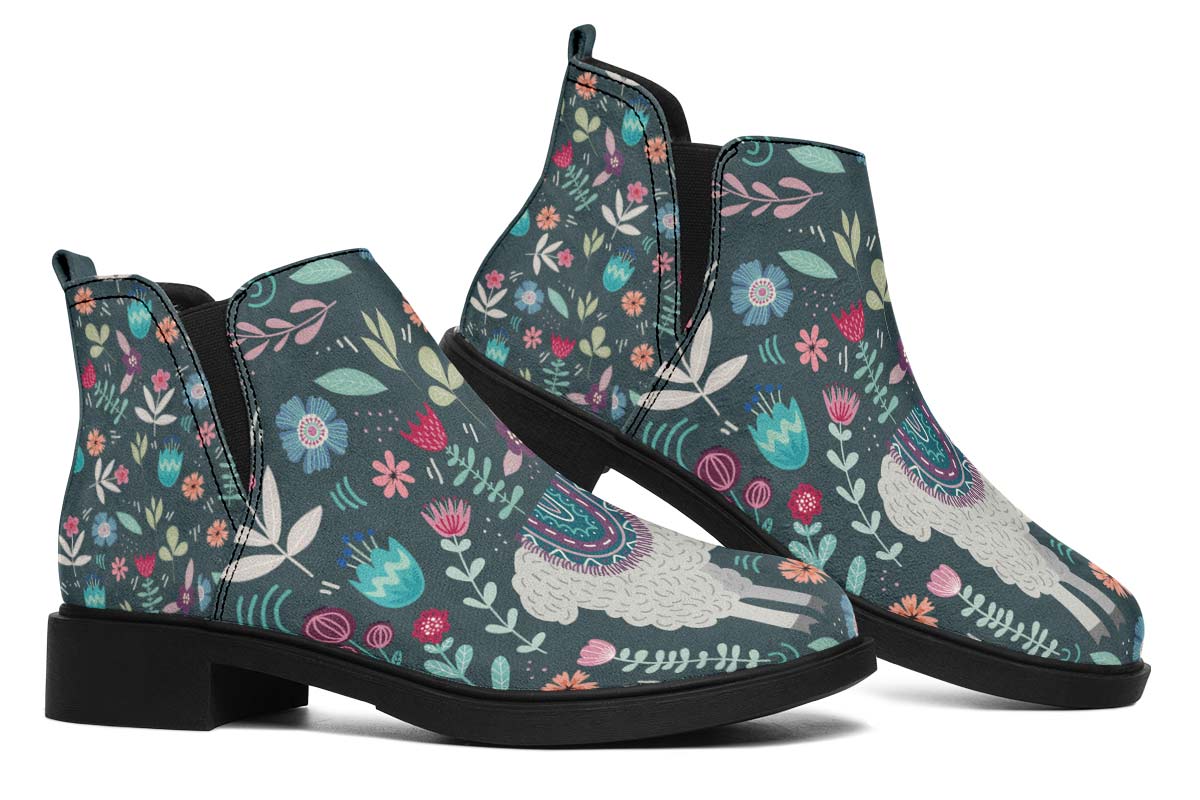Floral Llama Neat Vibe Boots