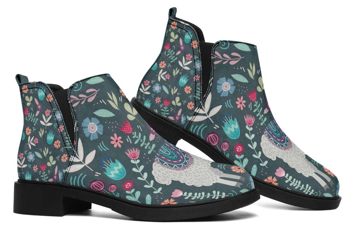 Floral Llama Neat Vibe Boots