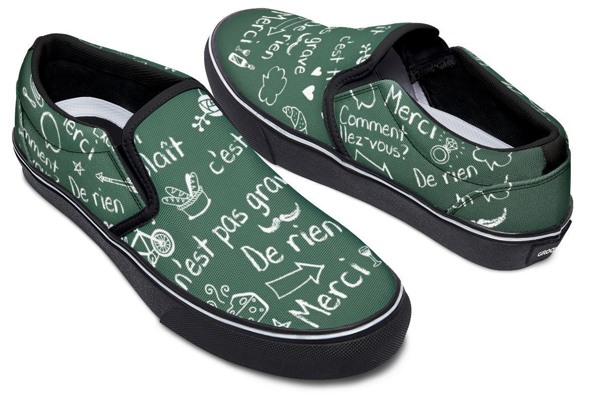 French Chalk Board Slip-On Shoes