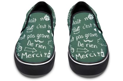 French Chalk Board Slip-On Shoes