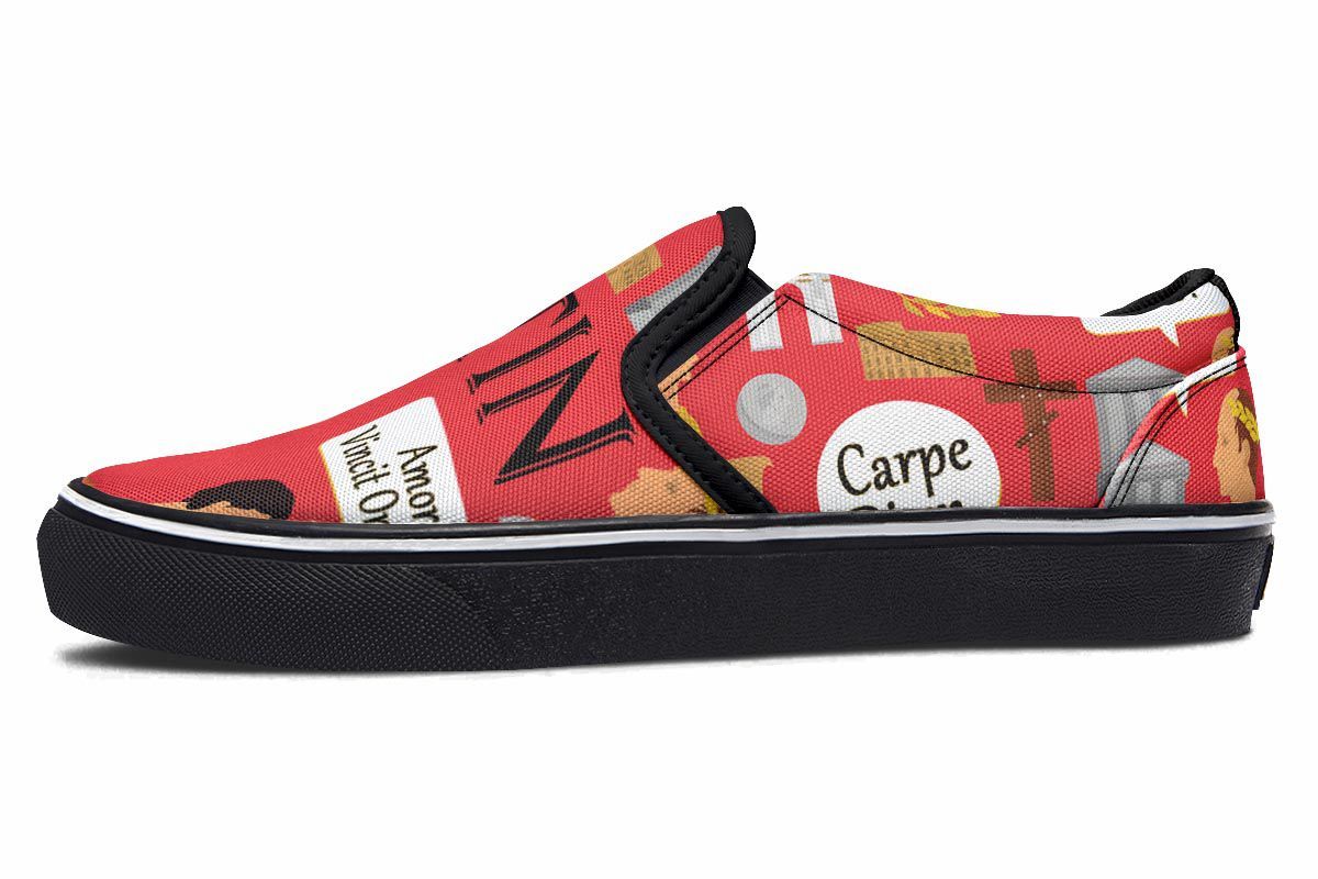 Latin Language Slip-On Shoes