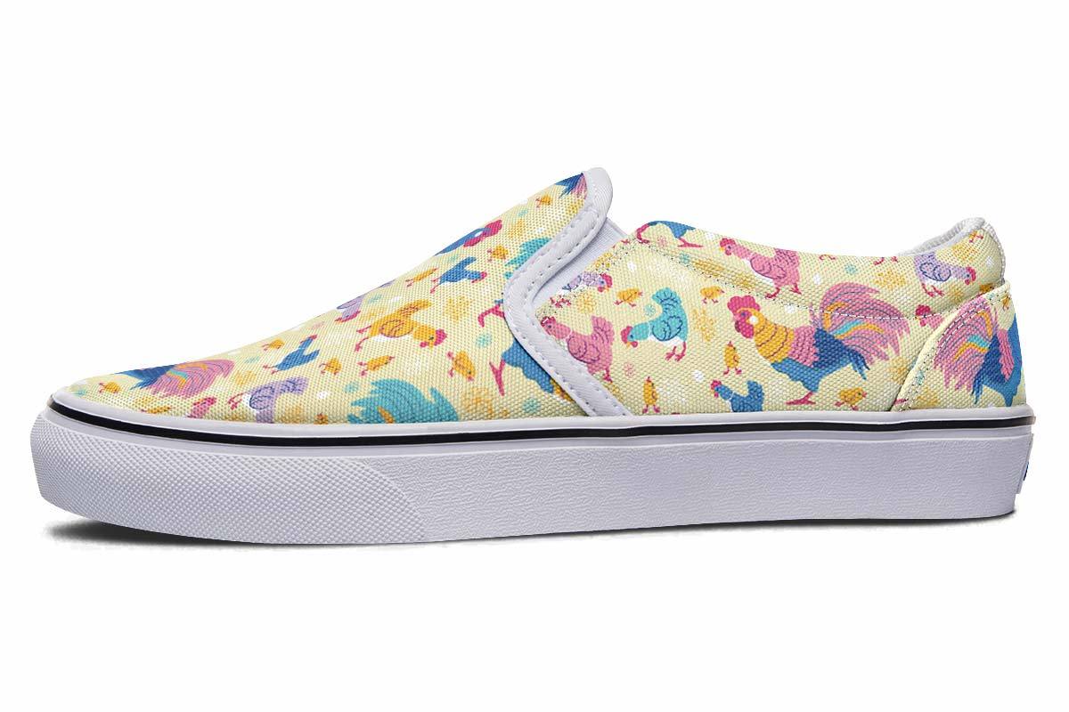 Rainbow Chicken Slip-On Shoes