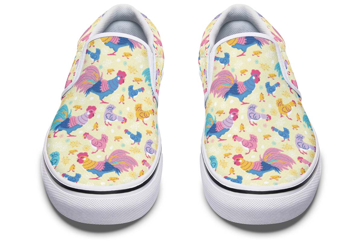 Rainbow Chicken Slip-On Shoes
