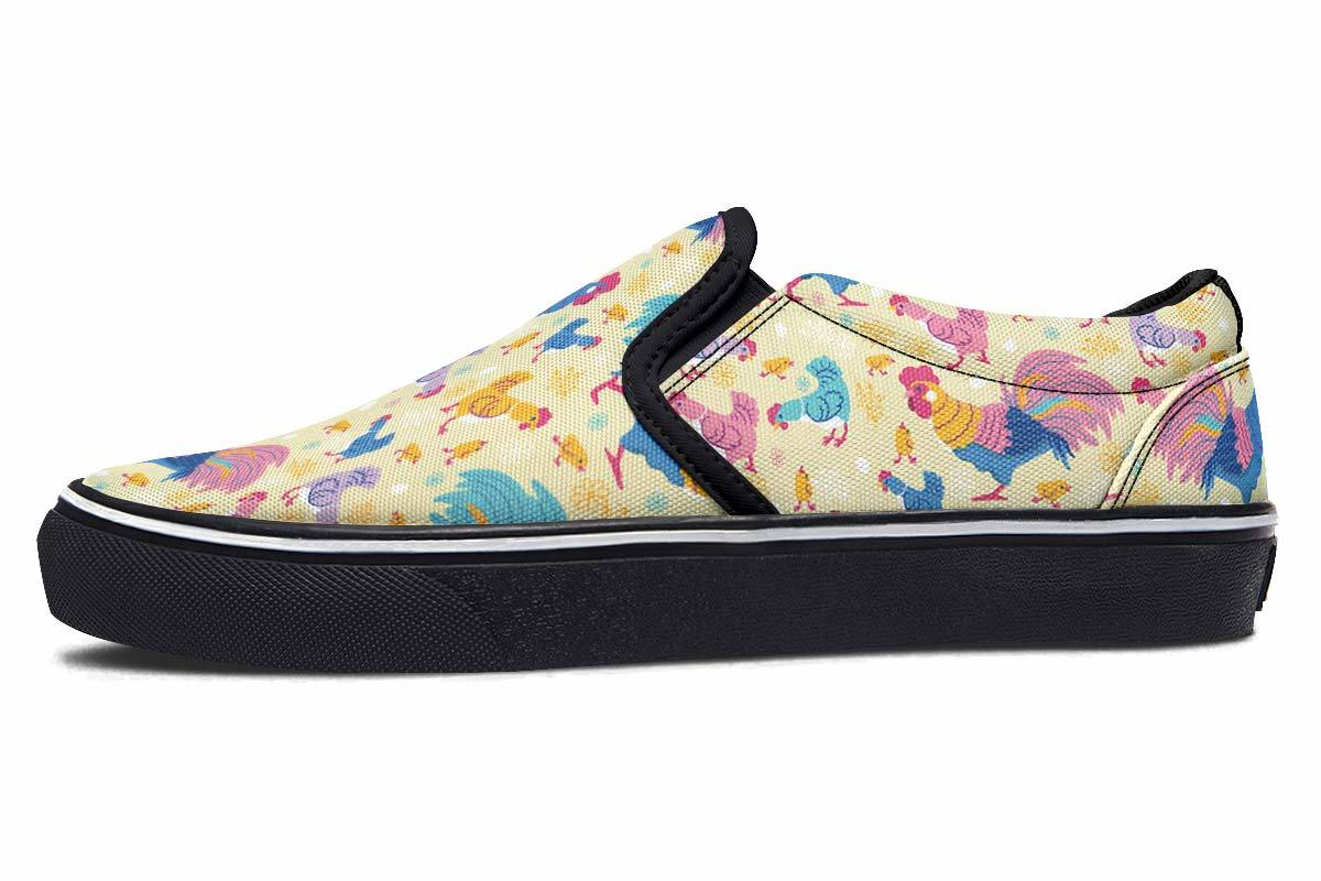 Rainbow Chicken Slip-On Shoes