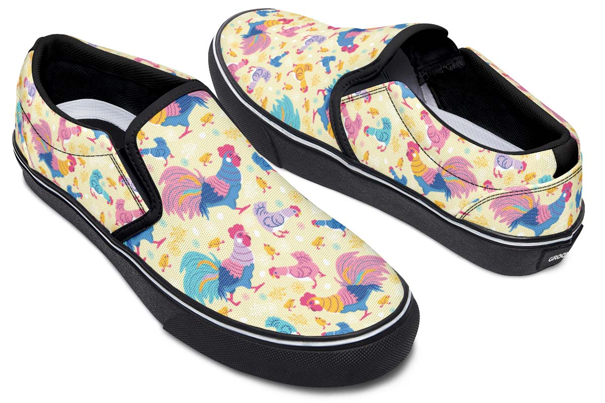 Rainbow Chicken Slip-On Shoes