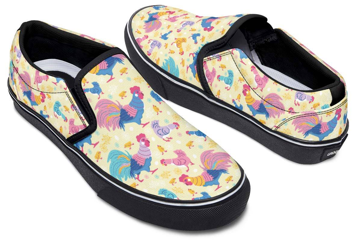 Rainbow Chicken Slip-On Shoes