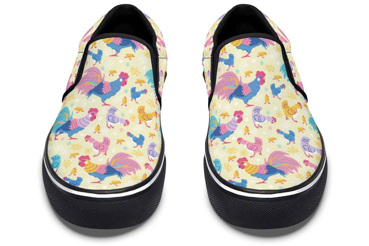 Rainbow Chicken Slip-On Shoes