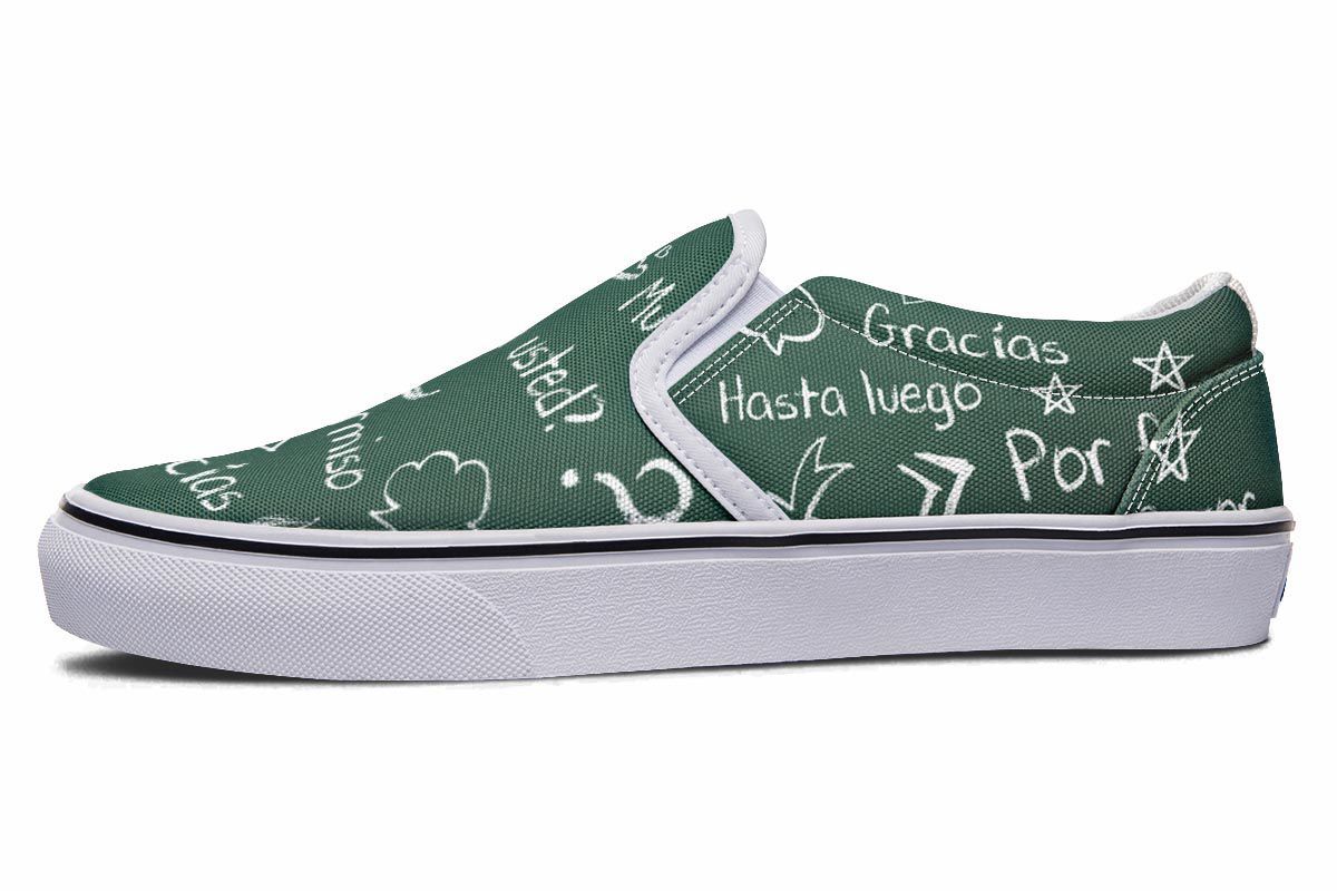 Spanish Chalkboard Slip-On Shoes