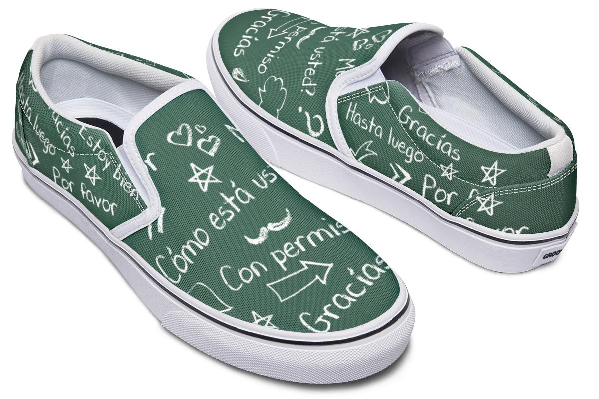 Spanish Chalkboard Slip-On Shoes