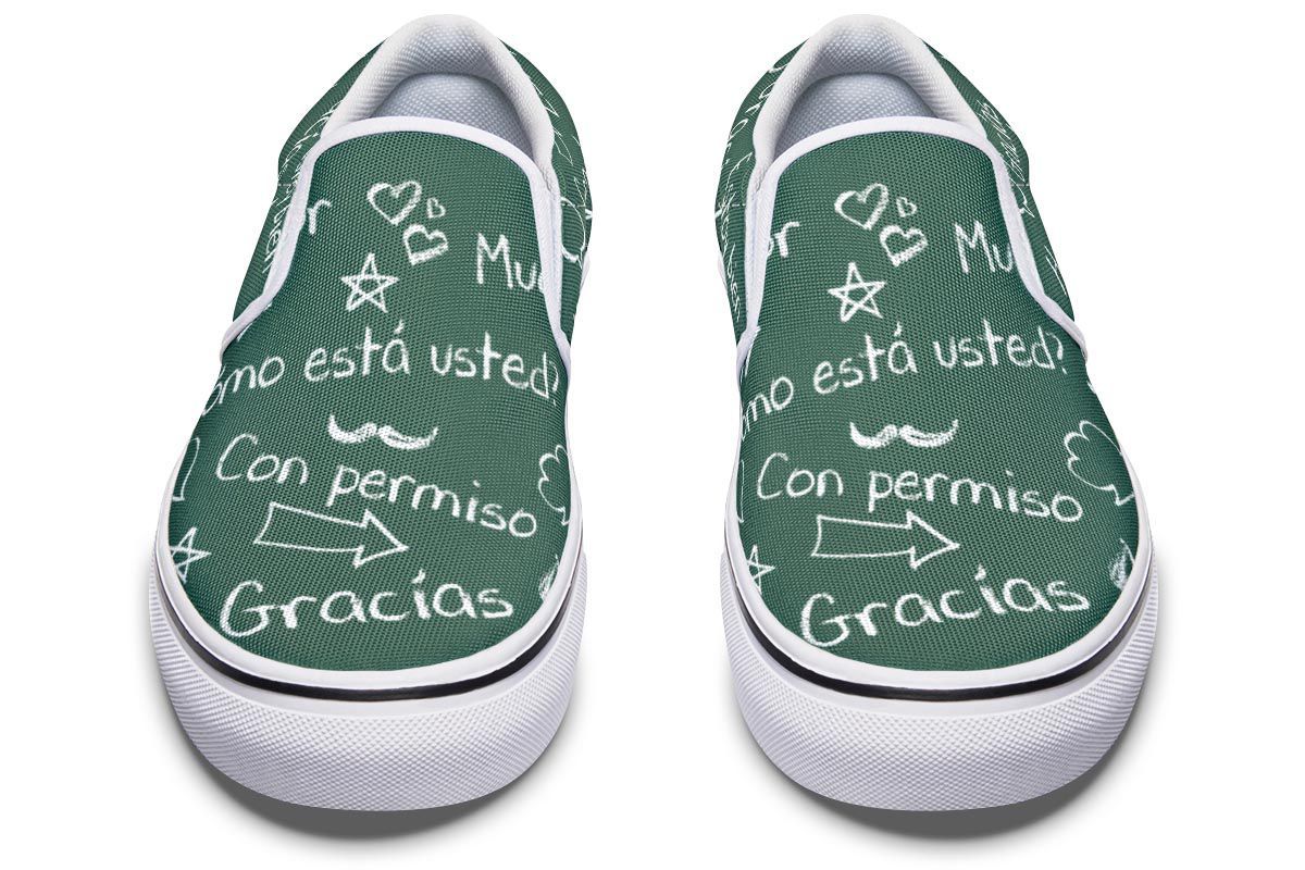 Spanish Chalkboard Slip-On Shoes