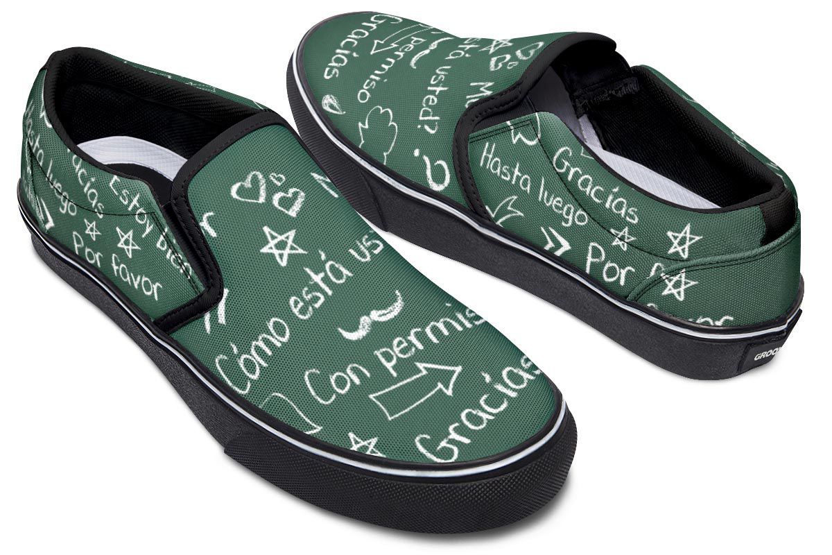 Spanish Chalkboard Slip-On Shoes
