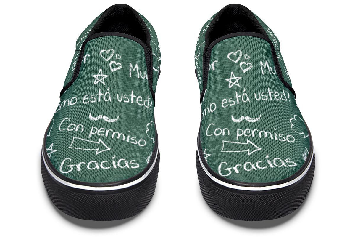 Spanish Chalkboard Slip-On Shoes