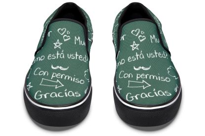 Spanish Chalkboard Slip-On Shoes