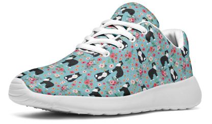 Black & White Cat Flower Sneakers