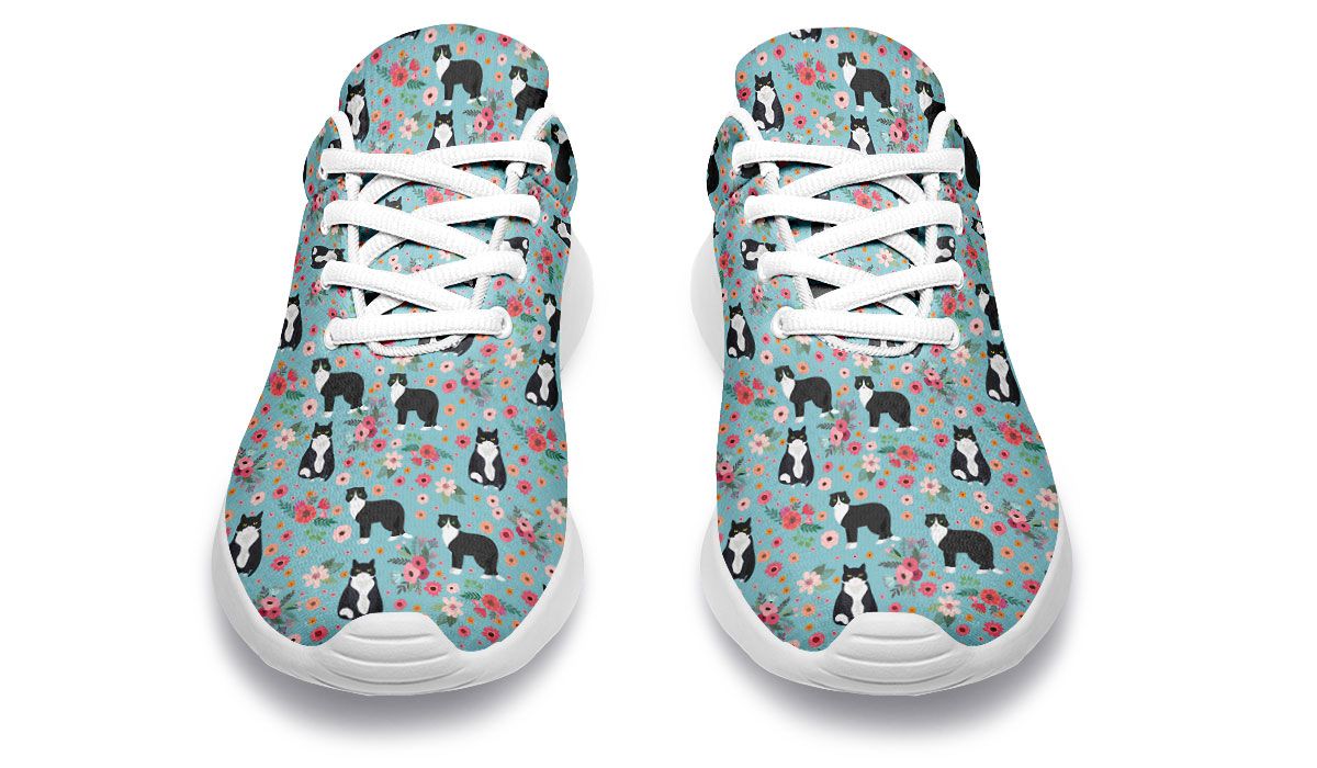 Black & White Cat Flower Sneakers