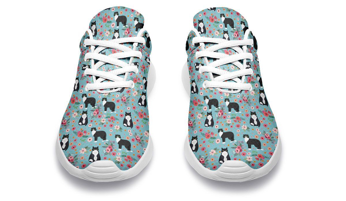 Black & White Cat Flower Sneakers