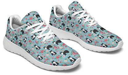 Black & White Cat Flower Sneakers