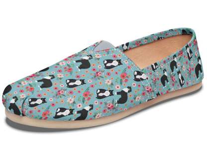 Black & White Cat Flower Casual Shoes