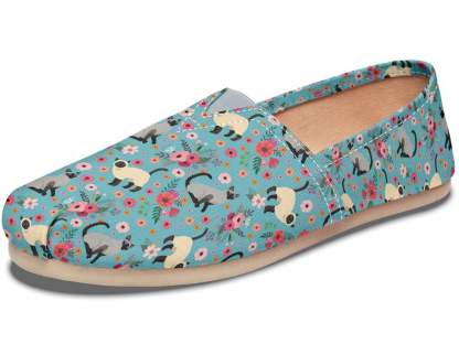 Siamese Cat Flower Casual Shoes