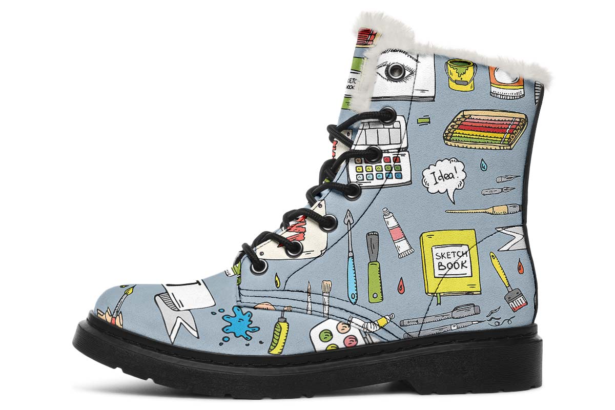 Painter Doodles Winter Boots