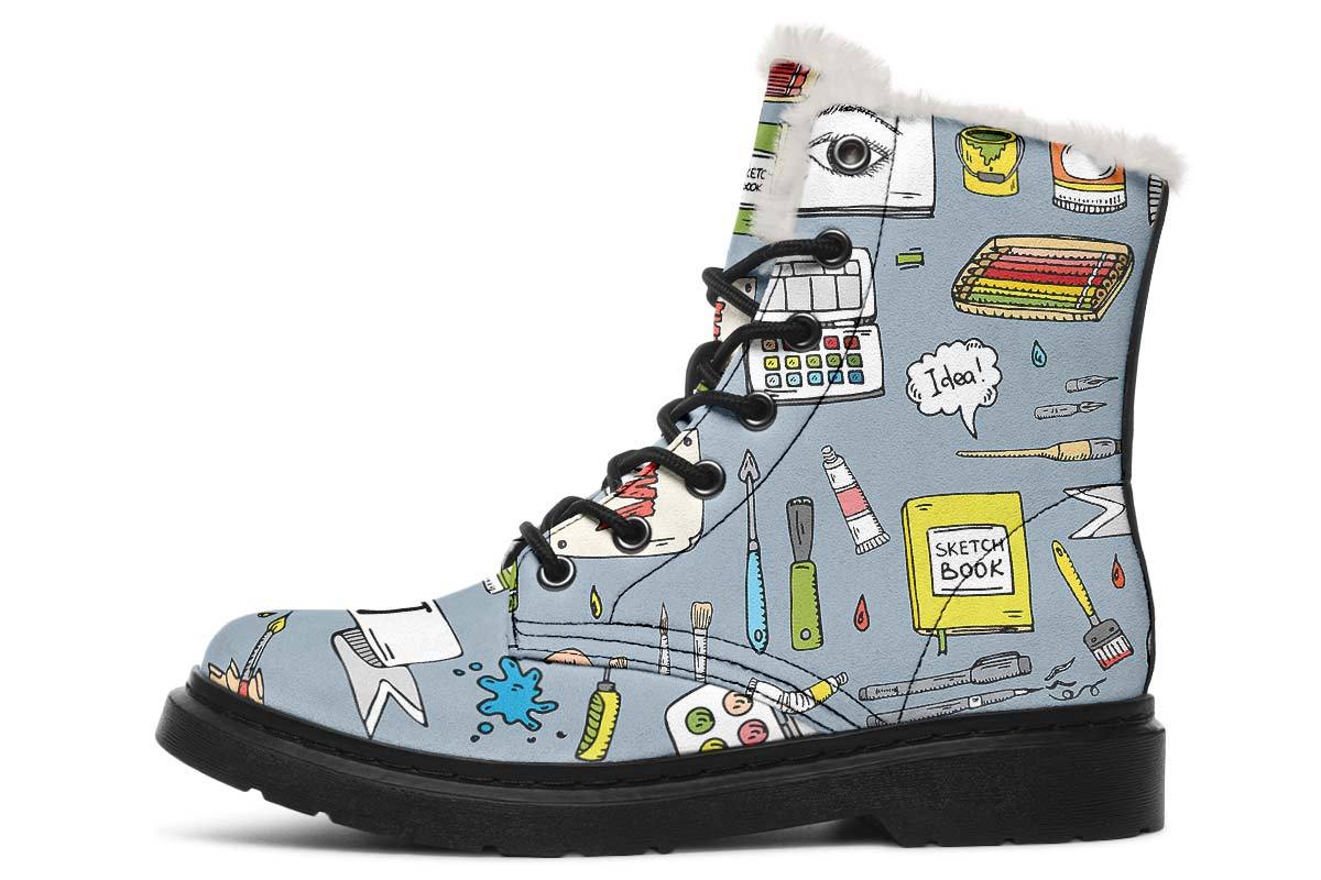 Painter Doodles Winter Boots