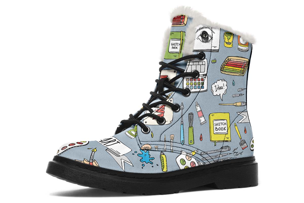 Painter Doodles Winter Boots
