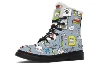 Painter Doodles Winter Boots