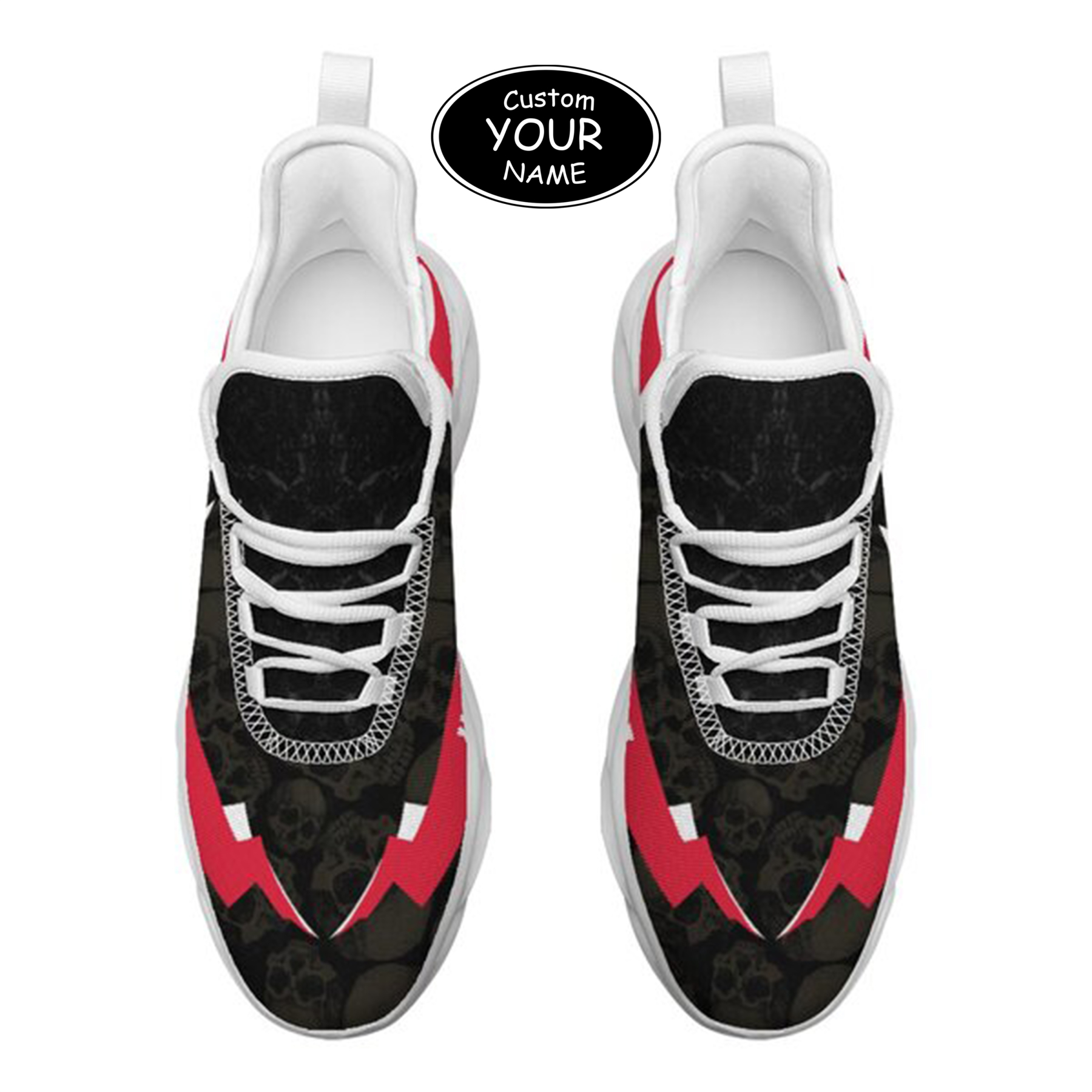 Max Sowl-25-cy-Cincinnati-24-6, Personalized Cincinnati Bearcats Custom Max Sowl Shoes, Personalized Skull Sport Footwear, Custom Color-Blocked Running Shoes