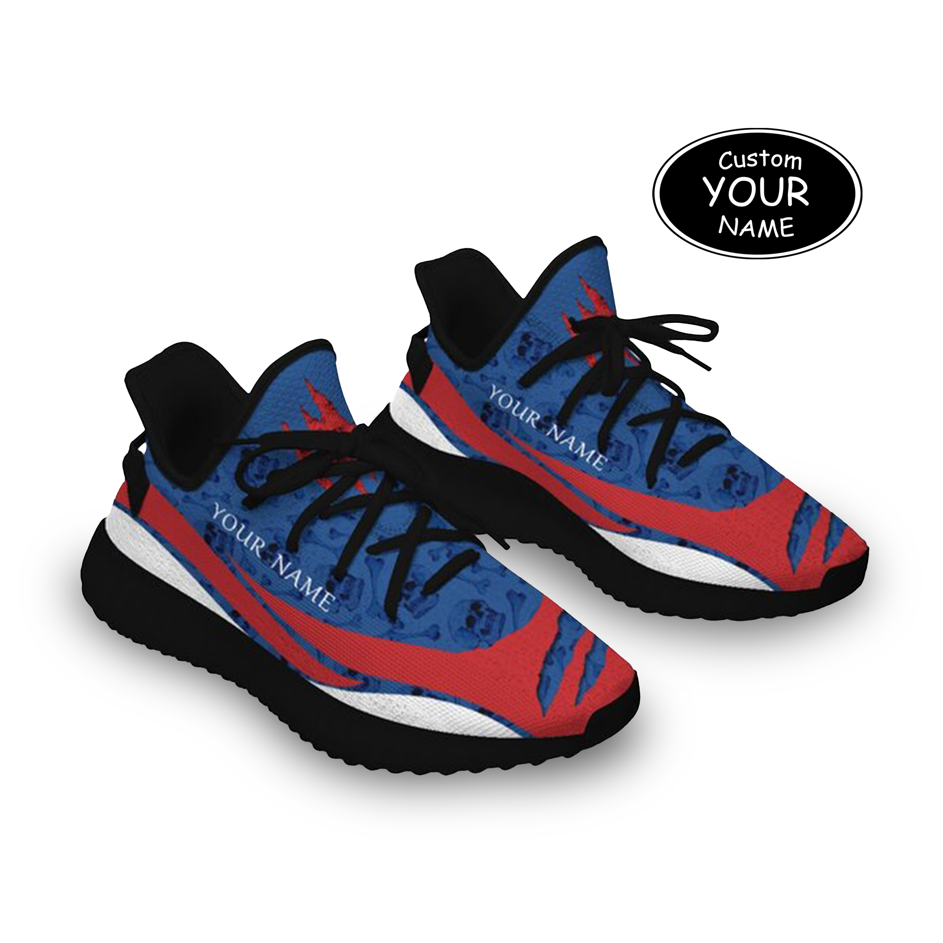 SH051-25-cy-Buffalo-4-3，Personalized  Buffalo Sneakers, Custom Breathable Walking Shoes, Patriotic Running Shoes