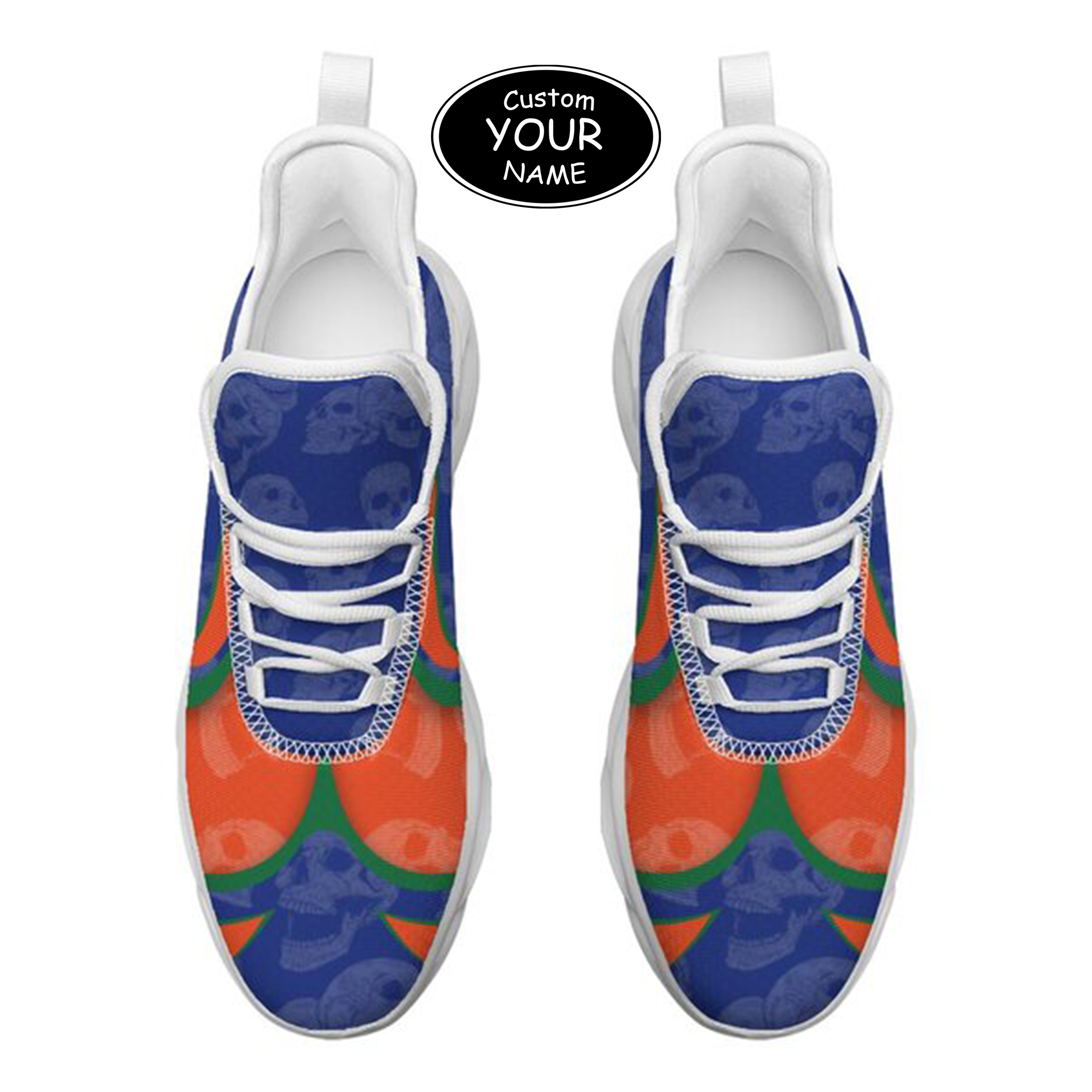 Max Sowl-25-cy-Gainesville-7-5, Personalized Florida Gators Custom Max Sowl Shoes, Personalized Skull Sport Footwear, Custom Color-Blocked Running Shoes