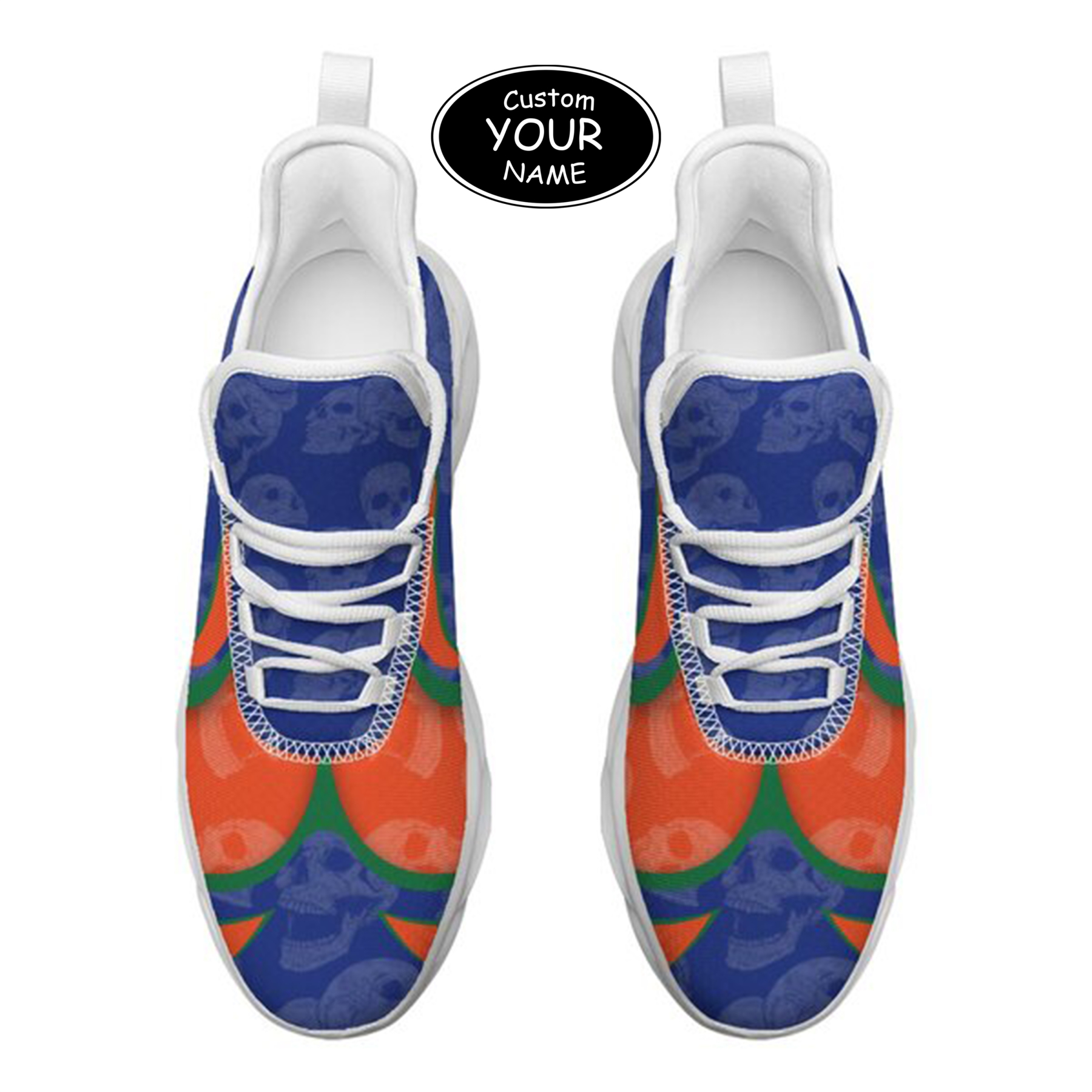 Max Sowl-25-cy-Gainesville-7-5, Personalized Florida Gators Custom Max Sowl Shoes, Personalized Skull Sport Footwear, Custom Color-Blocked Running Shoes