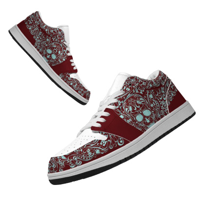 Jordan 1 Low-25-yy-skull-14, Jordan 1 Retro Low Sneakers, Personalized Gothic Shoes, Skull Design, Unisex Non Slip Walking Sneakers, Lightweight Breathable Running Shoes, Casual Sports Shoes, Unique Holidays Gifts