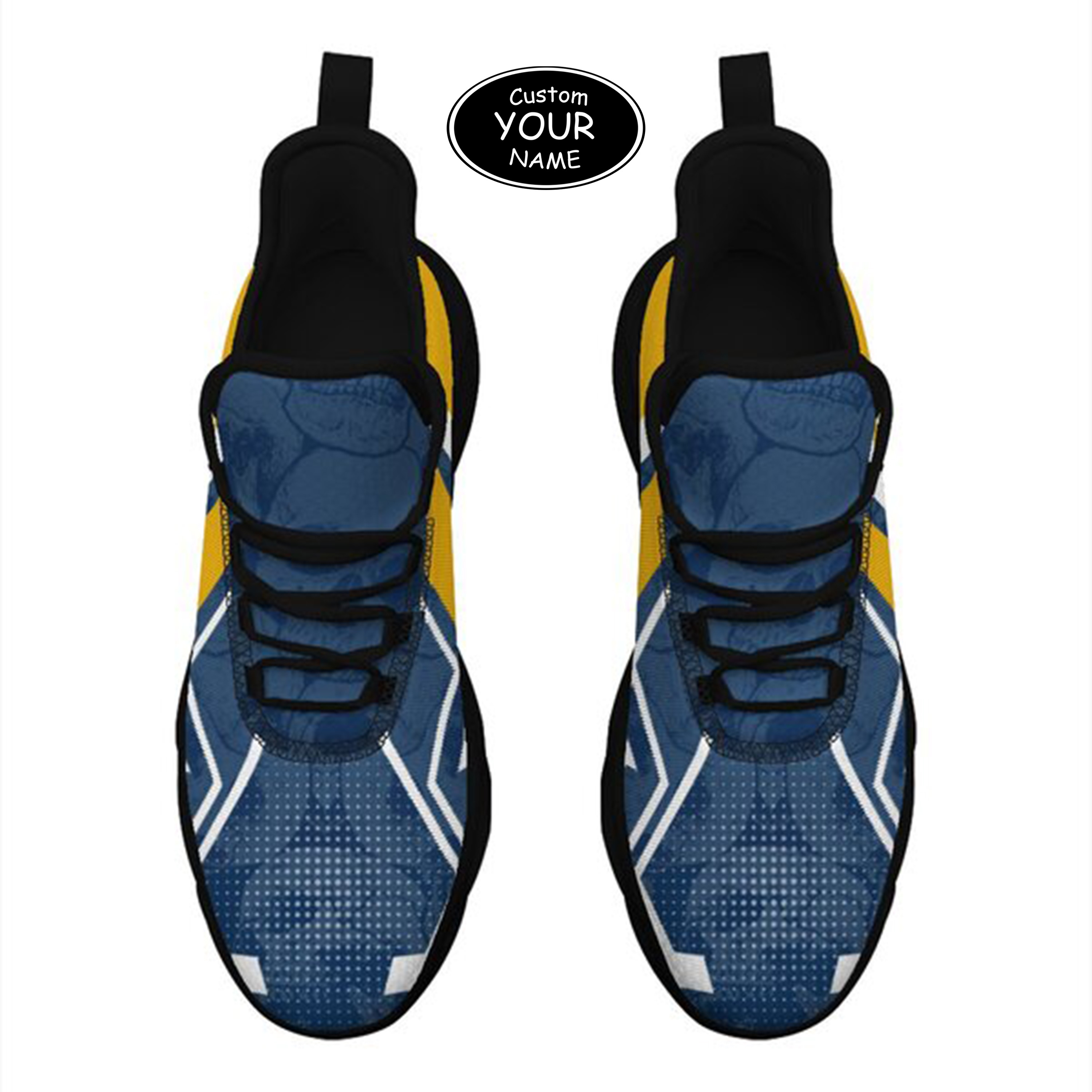 Max Sowl-25-yy-Morgantown-20-5, Personalized West Virginia Mountaineers Custom Max Sowl Shoes, Personalized Skull Sport Footwear, Custom Color-Blocked Running Shoes