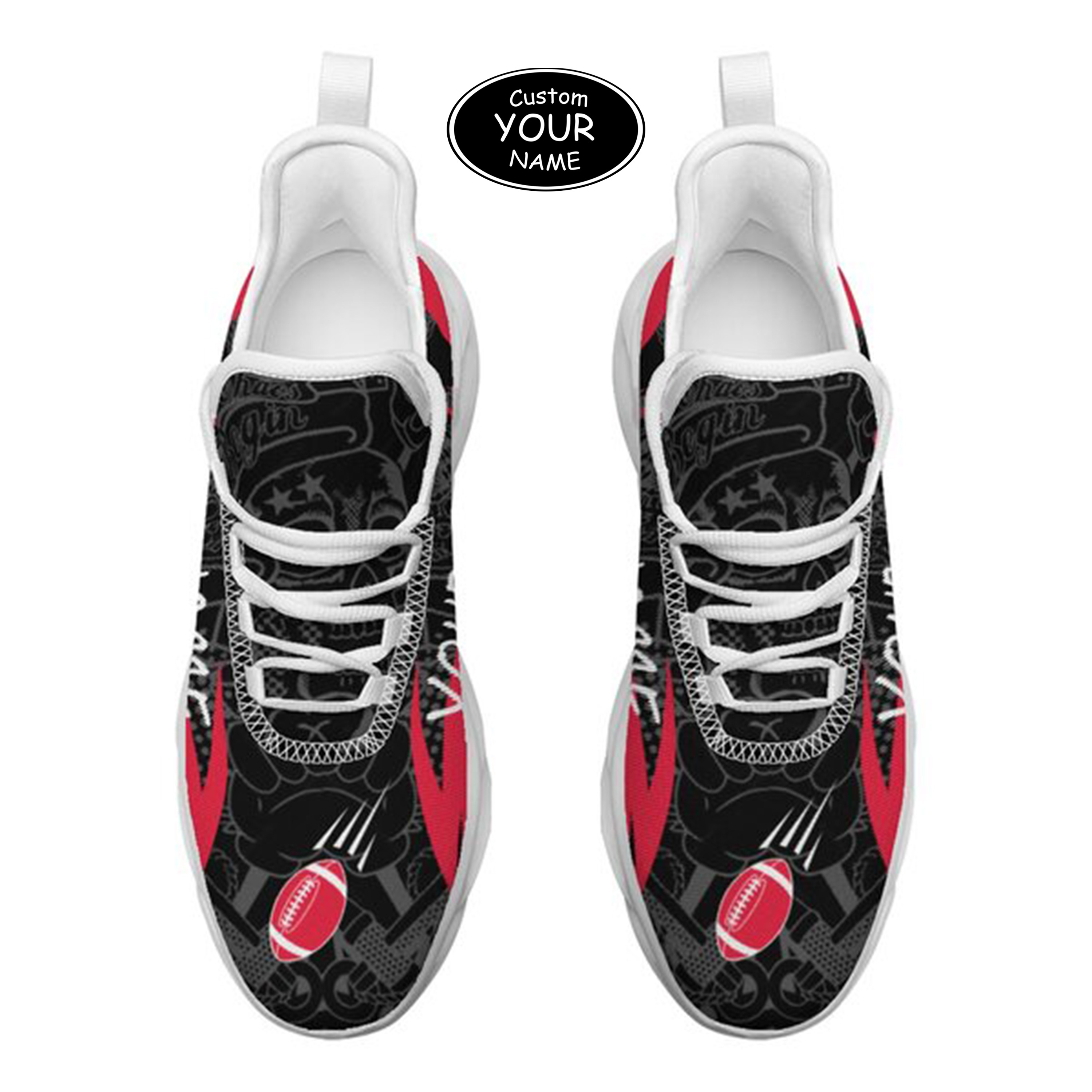 Max Sowl-25-yy-Cincinnati-24-4, Personalized Cincinnati Bearcats Custom Max Sowl Shoes, Personalized Sport Footwear, Custom Color-Blocked Running Shoes