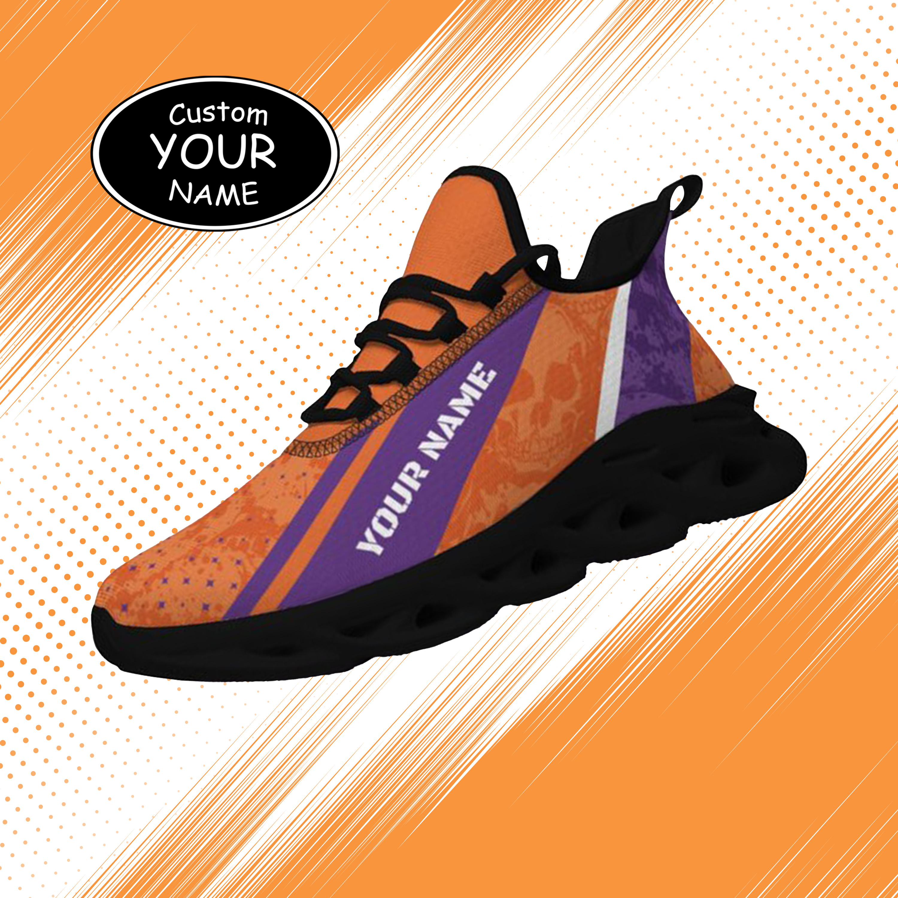Max Sowl-25-cy-Clemson-1-1, Personalized Clemson Tigers Custom Max Sowl Shoes, Patriotic Running Sneakers, Custom Comfortable Walking Shoes