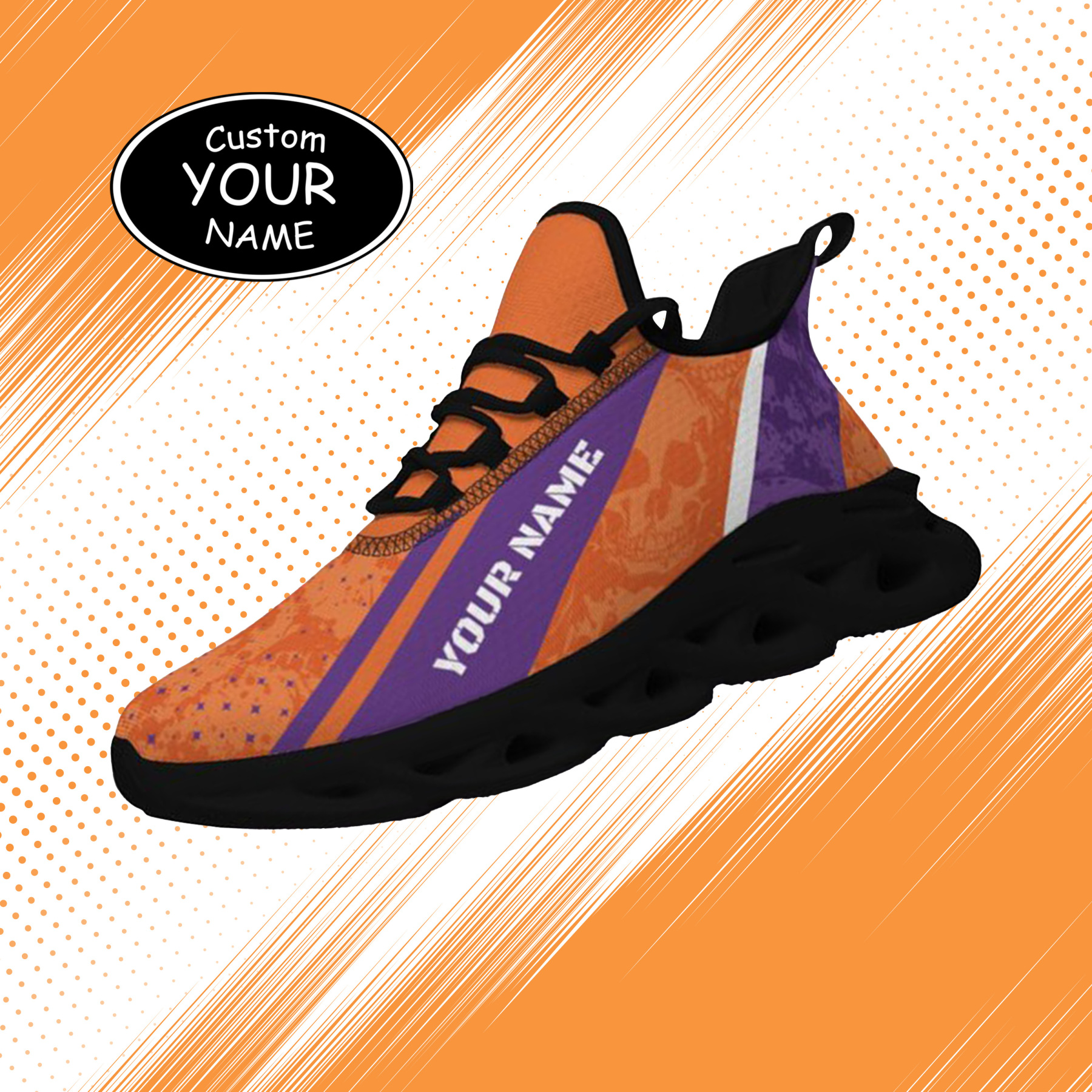 Max Sowl-25-cy-Clemson-1-1, Personalized Clemson Tigers Custom Max Sowl Shoes, Patriotic Running Sneakers, Custom Comfortable Walking Shoes