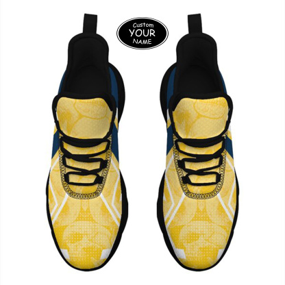 Max Sowl-25-yy-Ann Arbor-14-5, Personalized Michigan Wolverines Custom Max Sowl Shoes, Personalized Skull Sport Footwear, Custom Color-Blocked Running Shoes