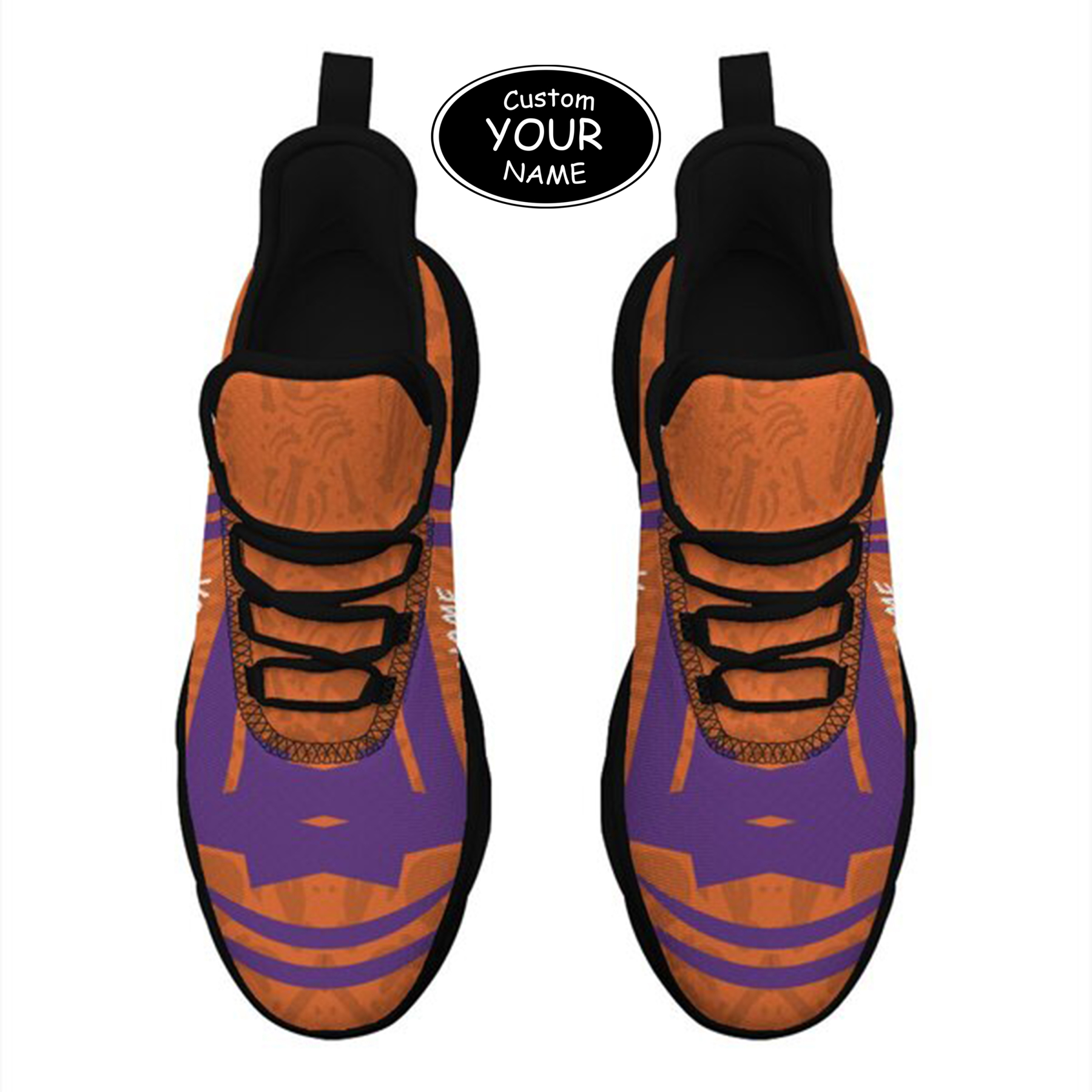 Max Sowl-25-cy-Clemson-1-4, Personalized Clemson Tigers Custom Max Sowl Shoes, Personalized Sport Footwear, Custom Color-Blocked Running Shoes