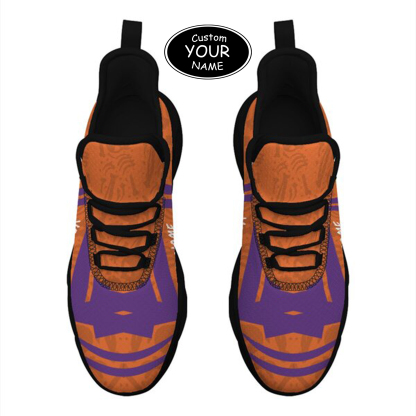 Max Sowl-25-cy-Clemson-1-4, Personalized Clemson Tigers Custom Max Sowl Shoes, Personalized Sport Footwear, Custom Color-Blocked Running Shoes