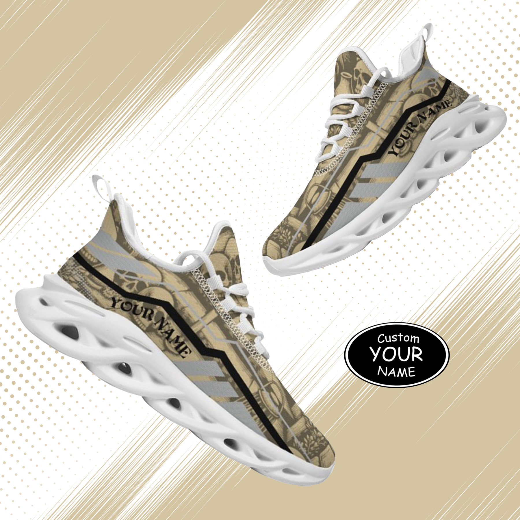 Personalized Army Black Knights Custom Max Sowl Shoes, Patriotic Running Sneakers, Custom Comfortable Walking Shoes