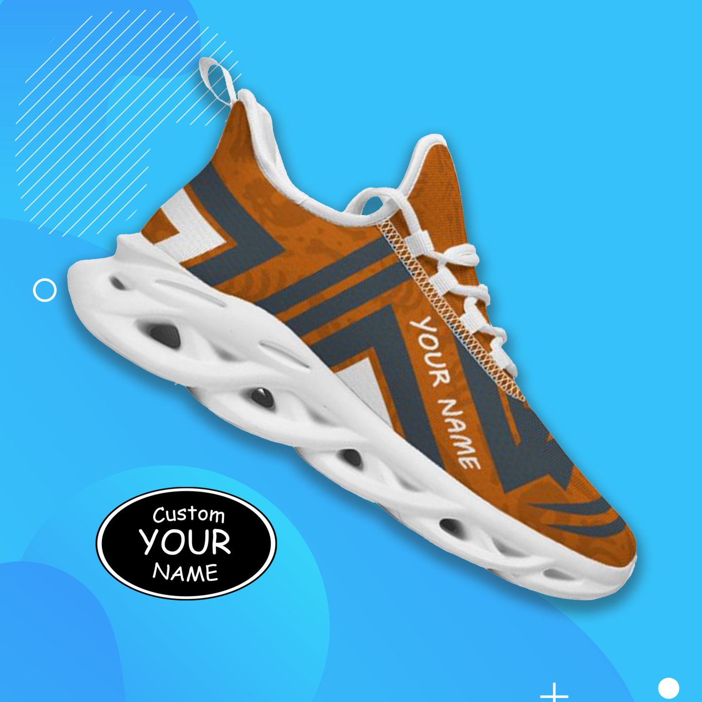 Max Sowl-25-cy-Austin-9-4, Personalized Texas Longhorns Custom Max Sowl Shoes, Personalized Sport Footwear, Custom Color-Blocked Running Shoes