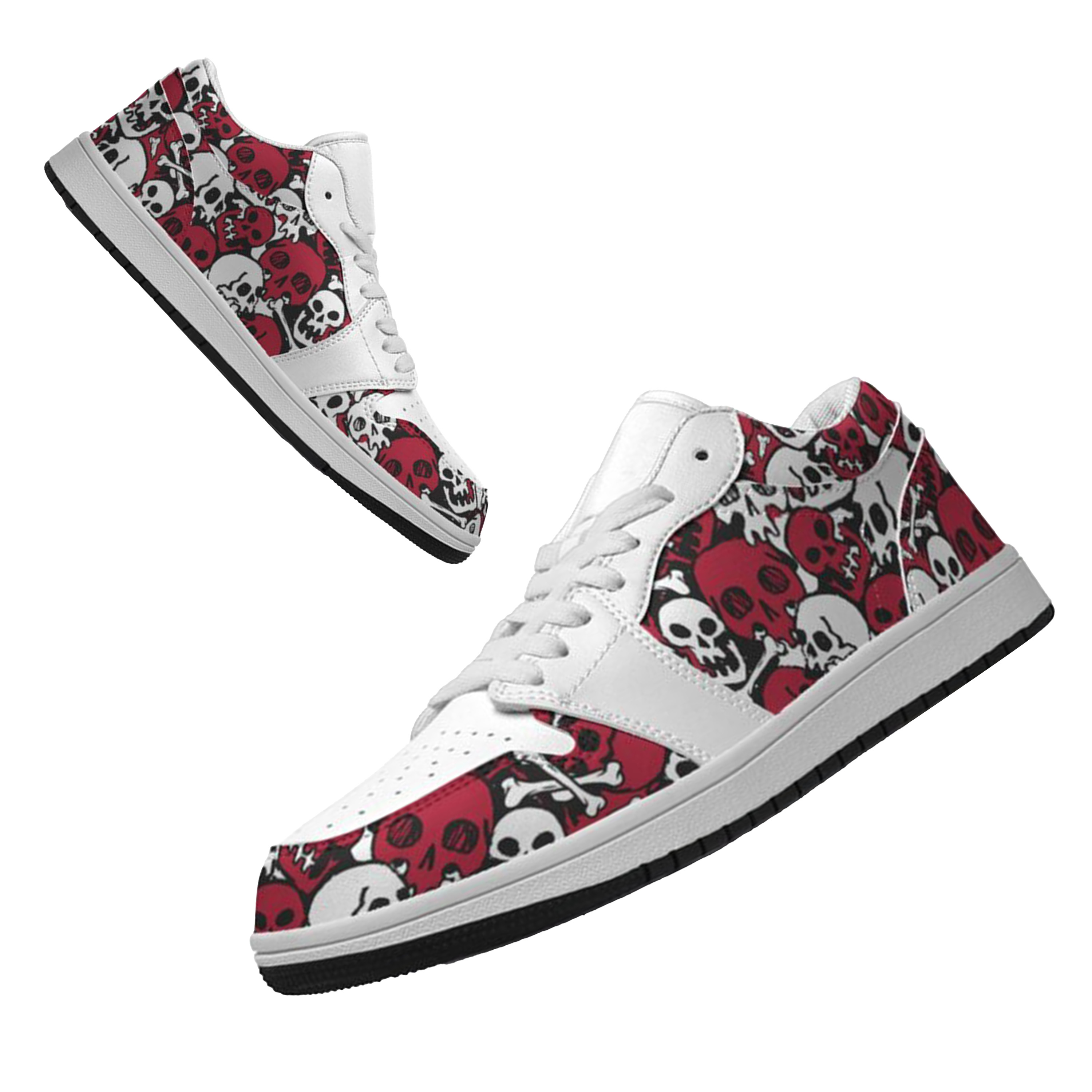 Jordan 1 Low-25-yy-skull-18, Jordan 1 Retro Low Sneakers, Personalized Gothic Shoes, Skull Design, Unisex Non Slip Walking Sneakers, Lightweight Breathable Running Shoes, Casual Sports Shoes, Unique Holidays Gifts