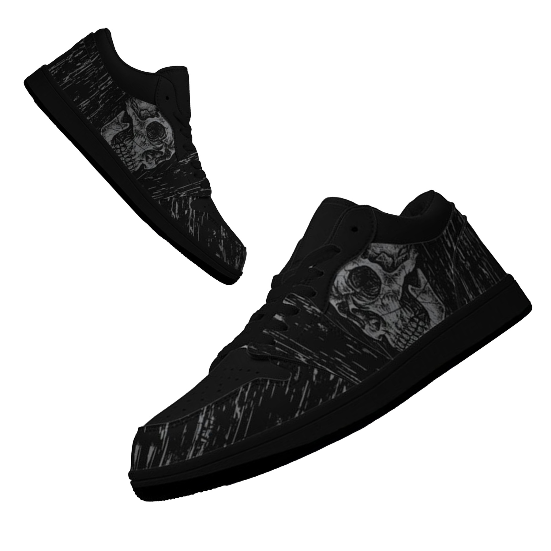 Jordan 1 Low-25-yy-skull-7, Jordan 1 Retro Low Sneakers, Personalized Gothic Shoes, Skull Design, Unisex Non Slip Walking Sneakers, Lightweight Breathable Running Shoes, Casual Sports Shoes, Unique Holidays Gifts