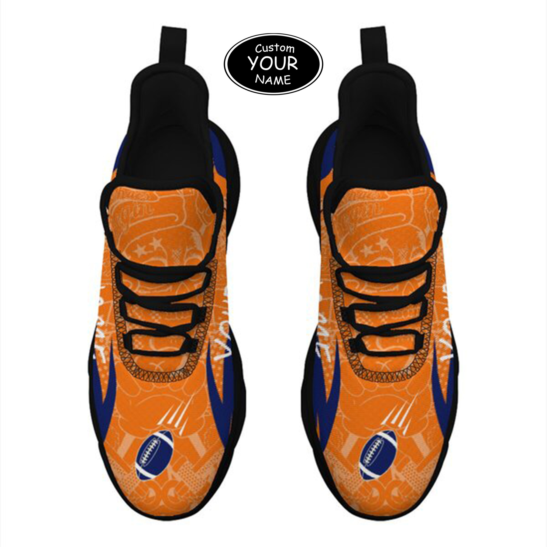 Max Sowl-25-yy-Syracuse-15-4, Personalized Syracuse Orange Custom Max Sowl Shoes, Personalized Sport Footwear, Custom Color-Blocked Running Shoes